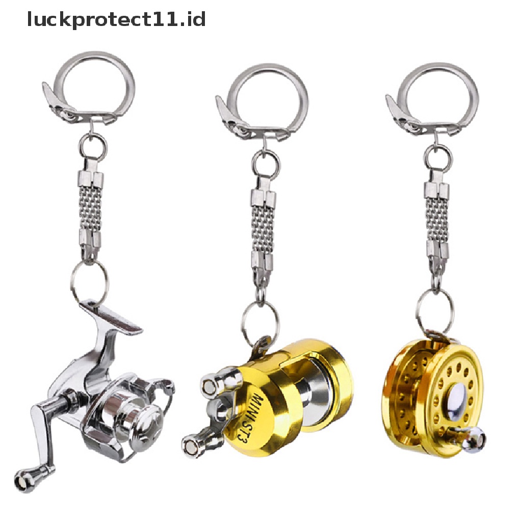 /Fashion Hot// Fashion// 1Pcs Alloy Fishing Reel Drum Liontin Gantungan Kunci Kunci Roda Luar Memancing Tackle.