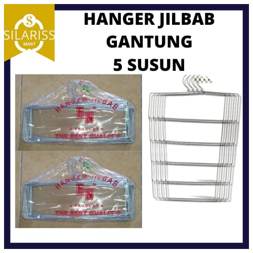 HANGER JILBAB GANTUNG 5 SUSUN BESI KAWAT