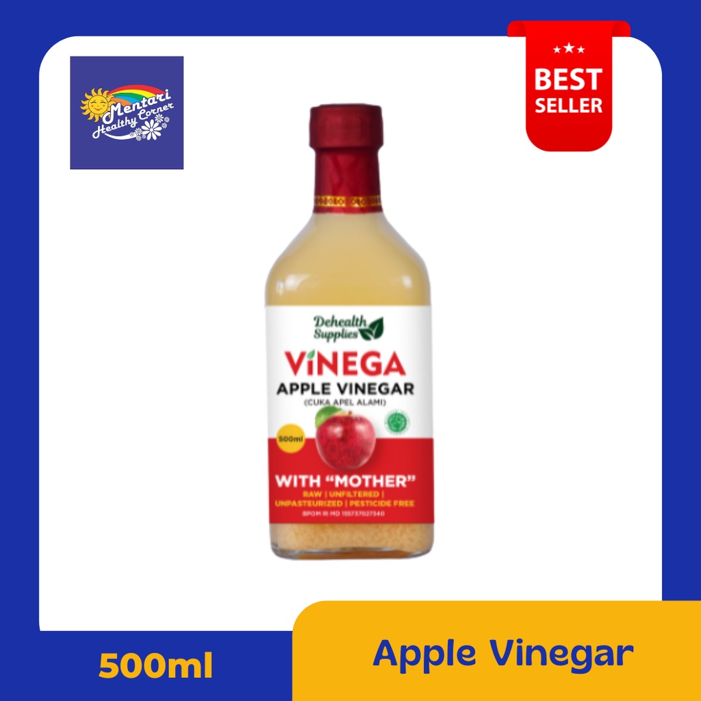 Vinega Fruit Vinegar 500ml / Vinega Cuka Buah [Apel, Nanas, Lemon] (Botol Kaca)