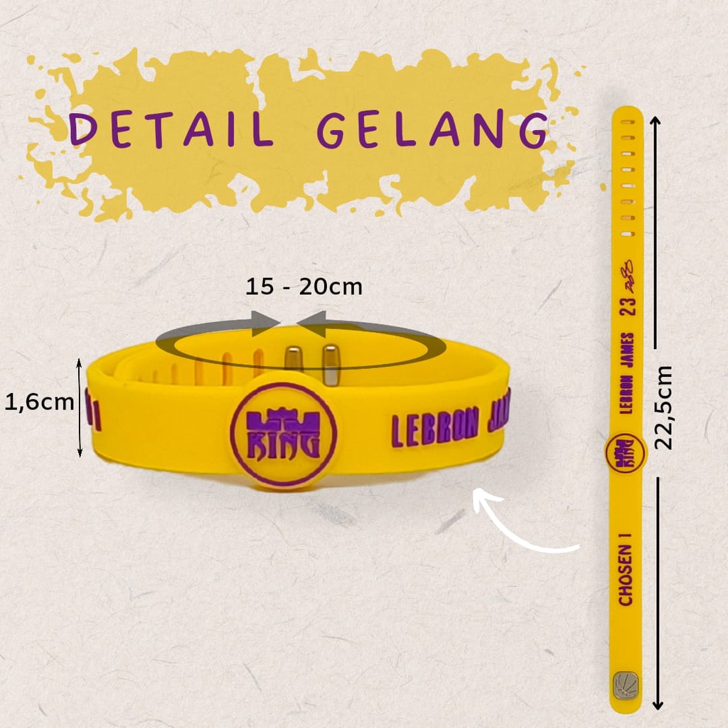Gelang Karet Basket NBA LEBRON JAMES ORI Rubber Bracelet Fashion Pria Sport