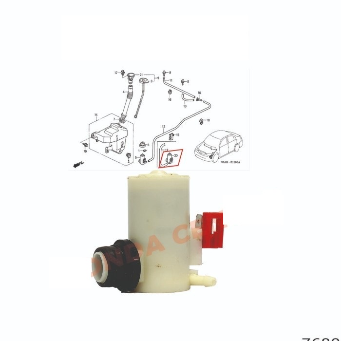 Aveiro shop - motor dinamo washer tabung wiper odyssey ra6 ra8 2000 2001 2002 2003 motor washer wipe