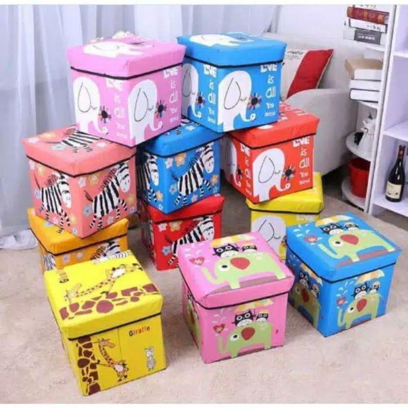 Animal Storage box / Tempat Mainan / Majalah kursi toys kids organizer