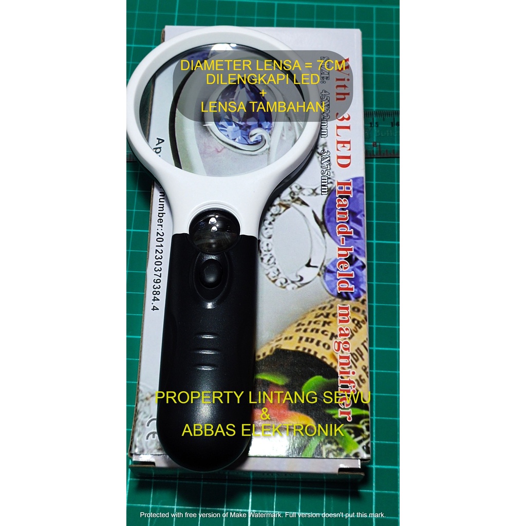 KACA PEMBESAR LOOP SURYAKANTA MAGNIFIER 7CM LED