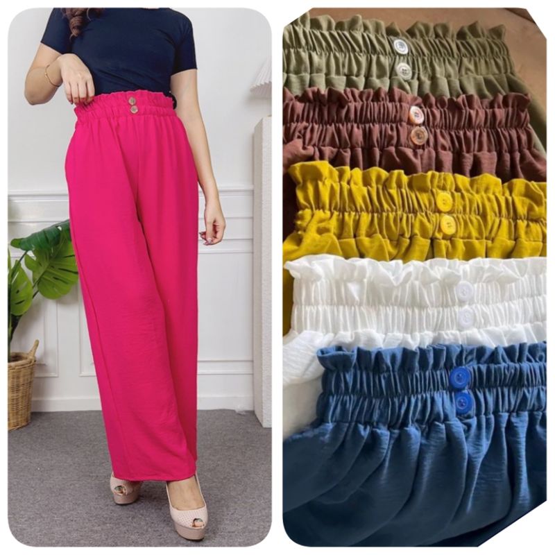 Kulot Panjang Kancing Dua Crincle Airflow Premium