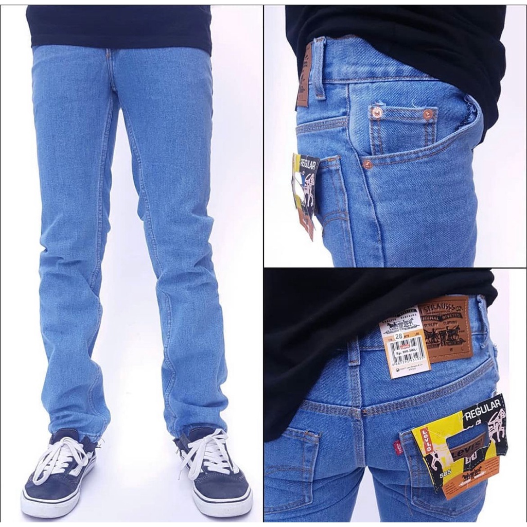 Celana Jeans Pria Panjang Standar Reguler Fit Terbaru Jumbo Big Size 27-44
