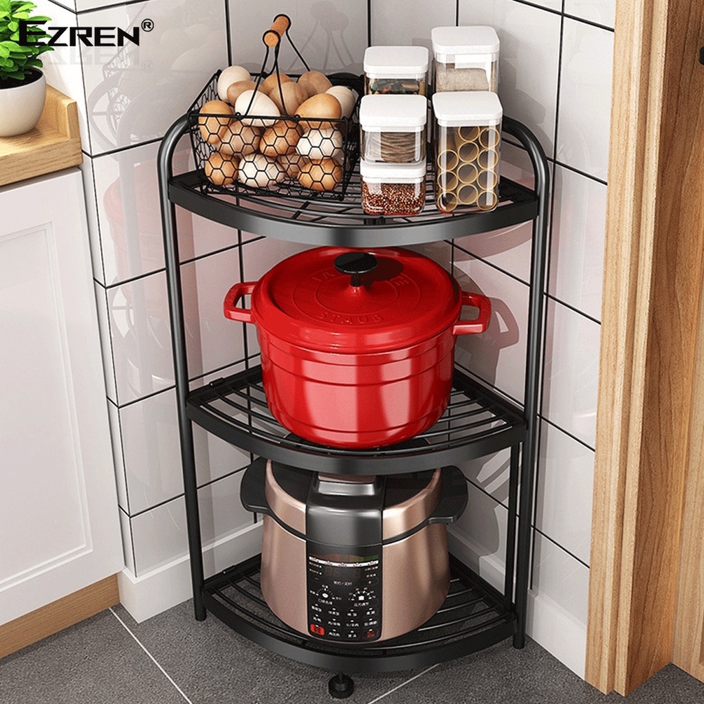 Ezren EZ-0169 Rak Kamar Mandi Rak Sudut 3 Susun Dapur Caoting Iron