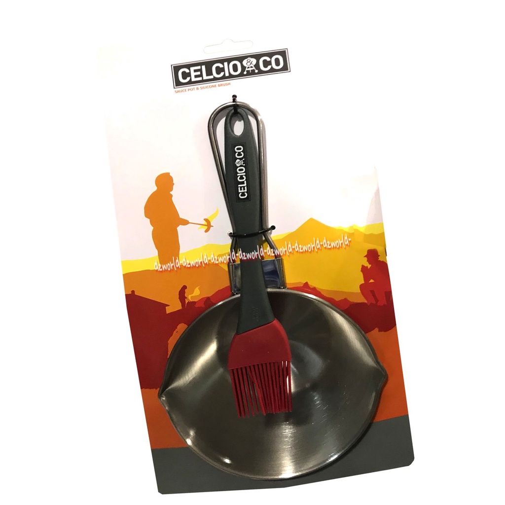 Celcio &amp; Co Stainless Steel Panci Wajan Dan Pengaduk Silikon Kuas Saos Material Food Grade Celcio Co Frying Pan And Squeake Sauce Brushr
