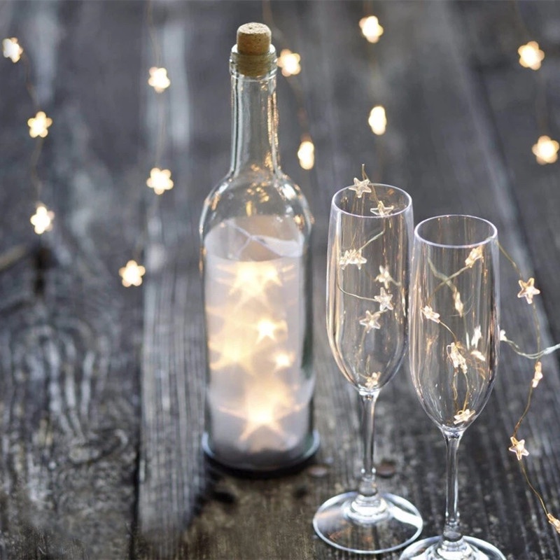 1/3meter LED String Light Bintang Kecil Kawat Tembaga Garland Warm White Fairy Lights Untuk Dekorasi Pesta Pernikahan Natal Rumah Liburan Pencahayaan