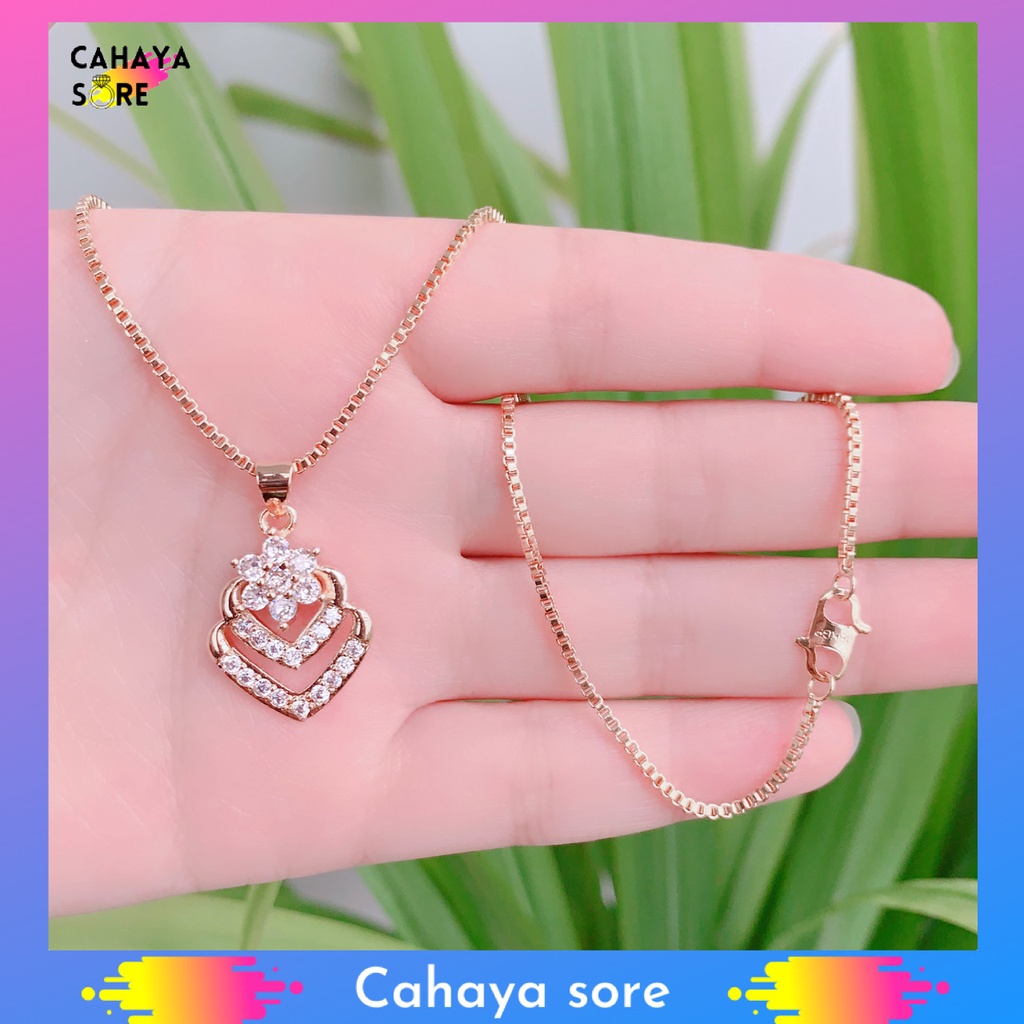 Kalung Xuping Gold Kalung Dewasa Liontin Permata Cantik KD14