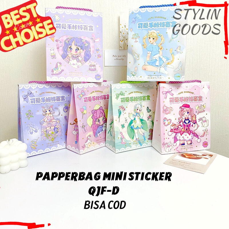 

MAINAN STICKER ANAK QJF-D MINI PAPPERBAG / PAKET STIKER WASHITAPE PERATA VARIAN GAMBAR RANDOM BISA COD