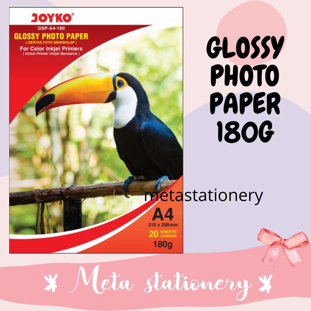 

Glossy Photo Paper / Kertas Foto Joyko GSP-A4-180 GSM ( 20 Lembar )