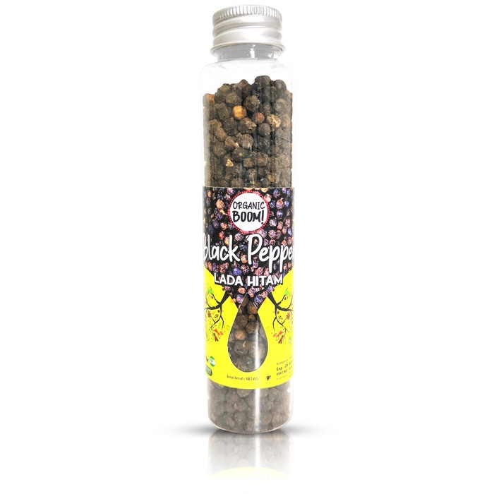 

Black Pepper Whole 50g - Organic Boom! - Lada Hitam Utuh Murni Praktis