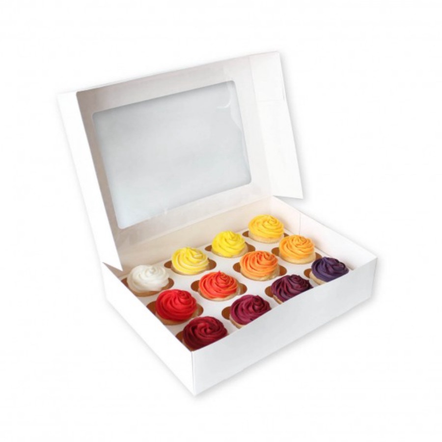 

Dus Cupcake isi 12, Dus Muffin Warna Gold & Putih