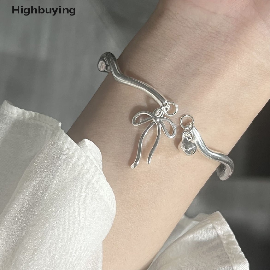 Hbid Fashion Ikatan Simpul Bell Perak Manset Gelang Warna Silver Liontin Gelang Untuk Wanita Pembukaan Yang Dapat Disesuaikan Bangle Pesona Fashion Pesta Perhiasan Glory