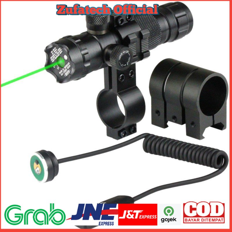 TaffLED Tactical Green Dot Laser Gun Scope Mount Airsoft Rifle + Baterai + Charger - OMLP0PBK