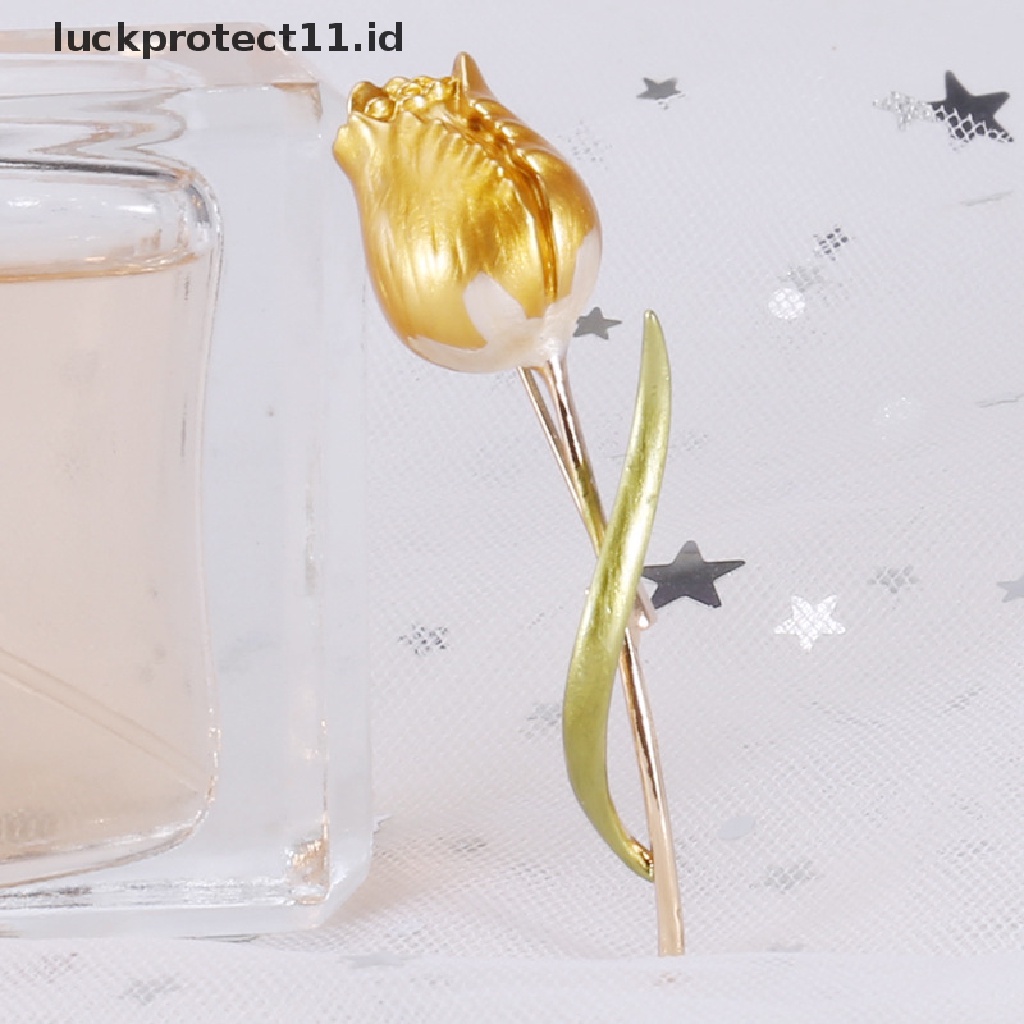 /Fashion Hot// Fashion// Baru Enamel Tulip Bros Untuk Wanita Bunga Pernikahan Kantor Pesta Bros Pin Hadiah.