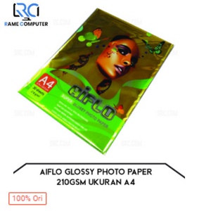 

Kertas Foto Aiflo SUPER GLOSSY A4 210 Gsm 20 Sheets Photo Paper 210g