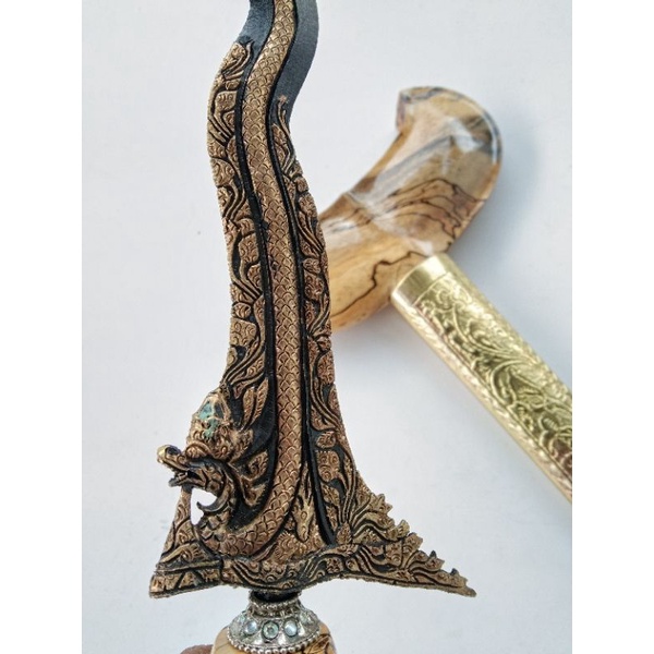 Keris Nogo Sosro Kinatah Kuningan Sepuh Emas