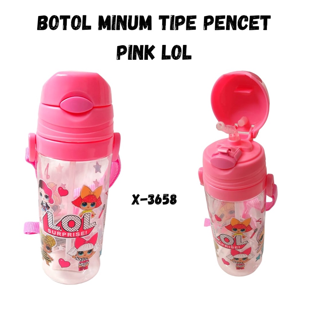 Botol Minum Anak SMIGL Karakter Tali Panjang 450ml BPA V-4005