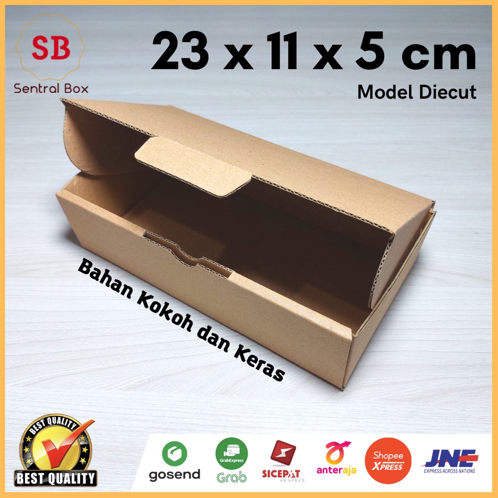 

( Min.order 5 pcs ) Kardus 23 x 11 x 5 cm..... Die Cut ( untuk pembelian di atas 10 pcs harga lebih murah )