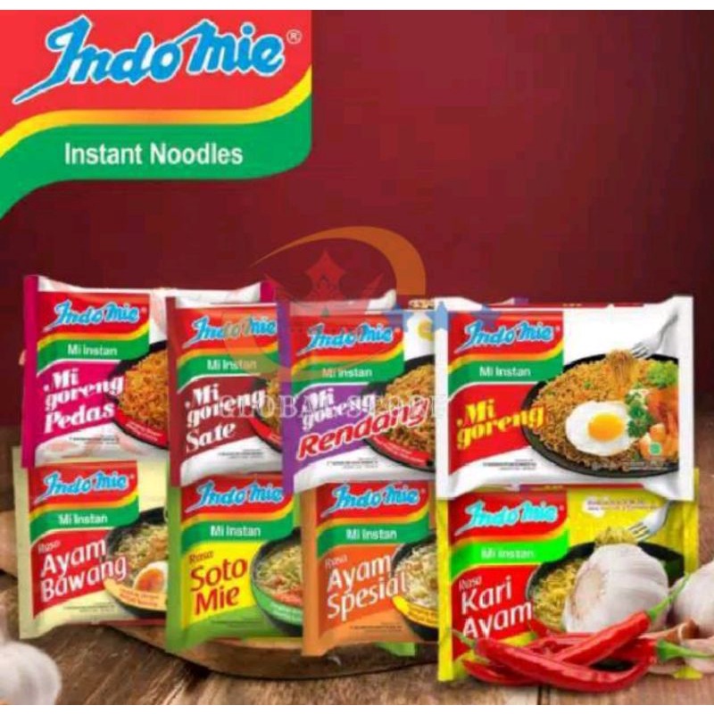 

Indomie Mie Instan (Variant Mie Celor, mie goreng, seblak, kari ayam, dan variant lain)