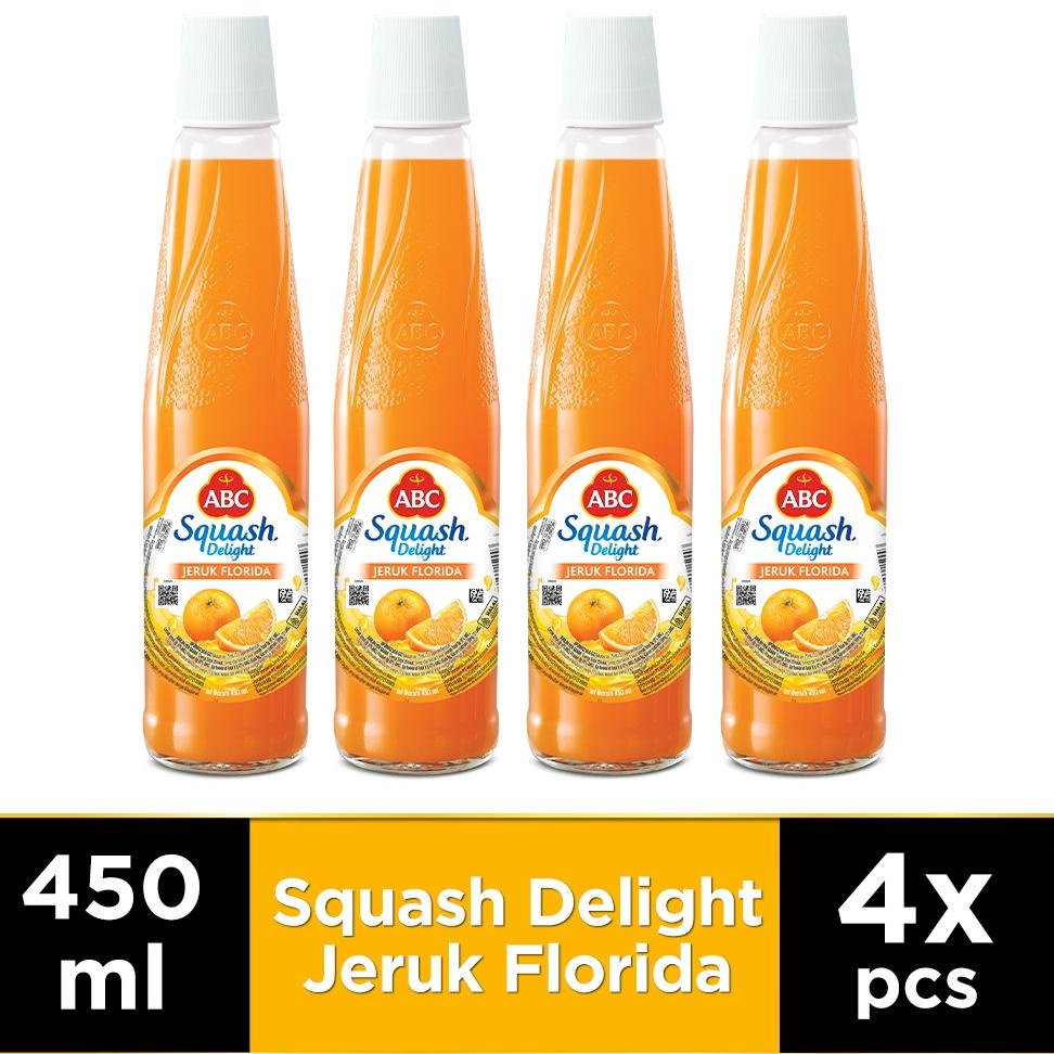 

ㅂ ABC Sirup Squash Delight Jeruk Florida 450 ml - Multi Pack 4 pcs マ