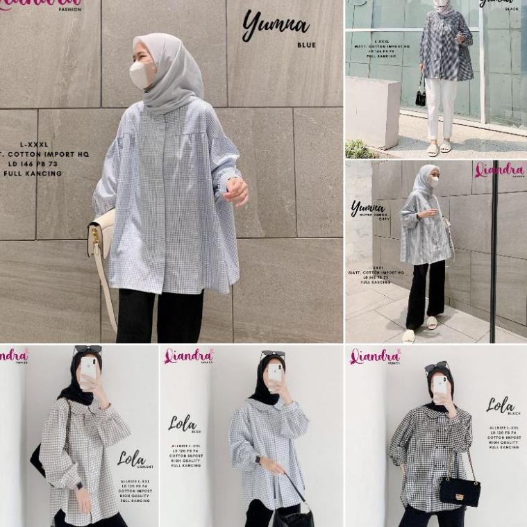 HK.21De22ғ ▪ Blouse Kotak Square Series Original Qiandra Atasan Busui Jumbo Oversize Bahan Katun Imp