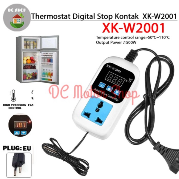 Murah Thermostat Digital Stop Kontak Termostat Suhu Mesin Tetas Kulkas W2001 Berkualitas