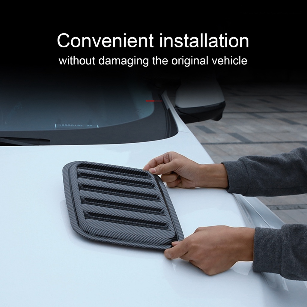 [Dekorasi] 2pcs Stiker Penutup Lubang Angin Universal Serat Karbon Sisi Palsu Air Outlet Stiker Dekorasi Mobil Untuk Kendaraan