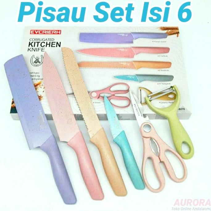 Sale Pisau Set Dapur Evcrierh 6 In 1 Corrugated Kitchen Knife Evcriverh Termurah