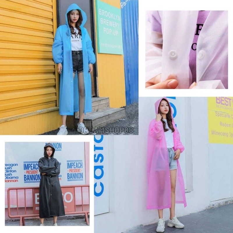 JAS HUJAN EVA TRANSPANT TEBAL DEWASA DAN ANAK / JAS HUJAN KOREA PONCHO PRIA WANITA UNIVERSAL / RAINCOAT