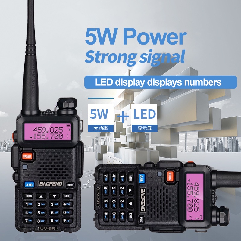 Baofeng UV-5R 28CH UHF+VHF 5W Walkie Talkie Dual Band Two-Way Radio with FREE Earpiece