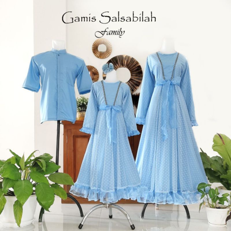 GAMIS COUPLE MOMS AND KIDS/GAMIS SALSABILAH BABY BLUE/GAMIS COUPLE FAMILY/GAMIS TOYOBO/GAMIS LEBARAN