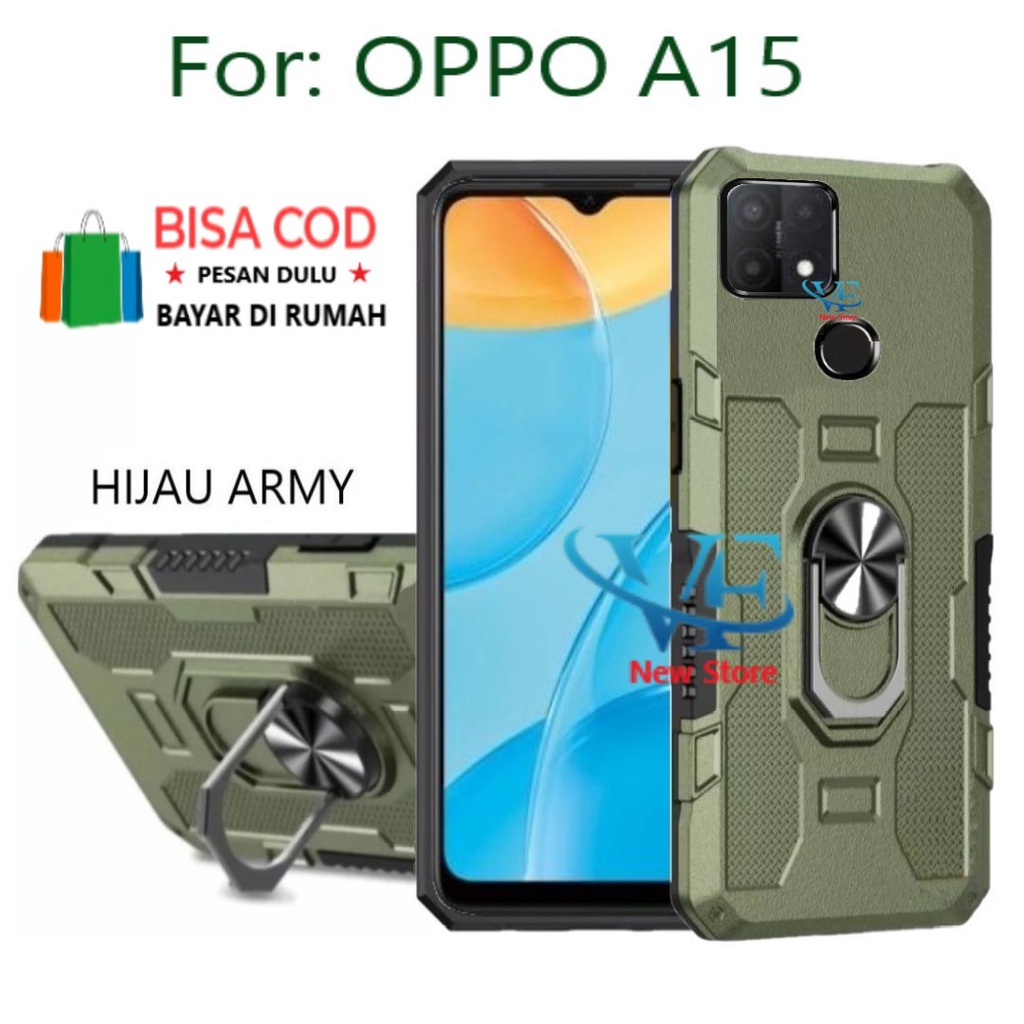 SOFT CASE-KESING HP UNTUK OPPO A15- STANDING  ROBOT  HIT EYE RING--HARDCASE STANDING ROBOT  OPPO A15
