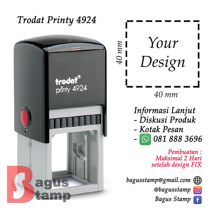 

Stm Stempel Warna Otomatis Custom Design Trodat 4924 (Ukuran 40X40 Mm)