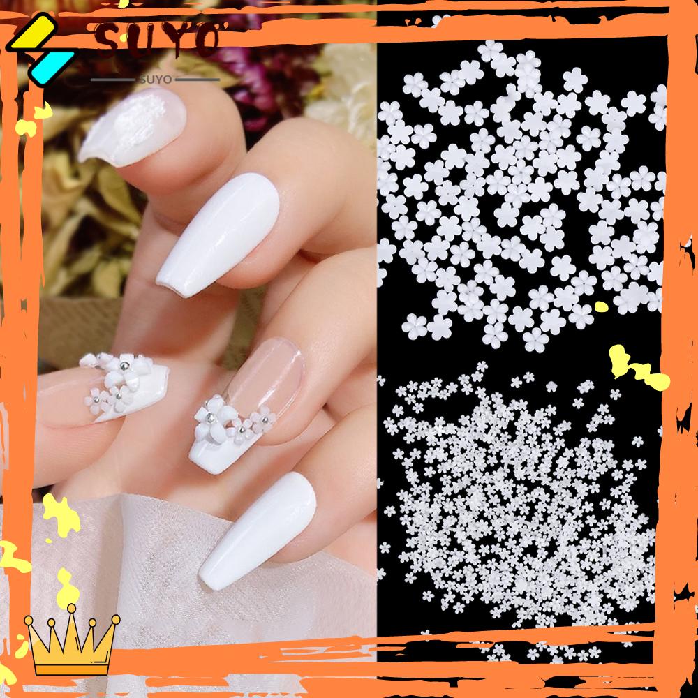 Suyo 100/500pcs Bahan Dekorasi Nail Art Paket Dekorasi Flower Nail Beauty