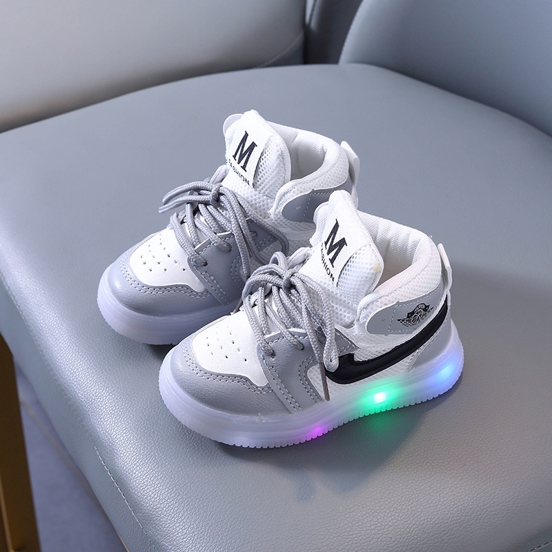 Juragan Junior [COD] Sepatu EVER Sepatu anak Perempuan Dan Laki-Laki LED Import 21-30