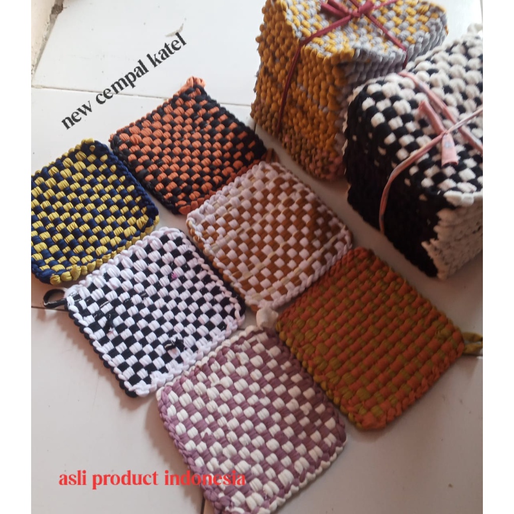 Jual Cempal Anti Panas Anyaman Anyam Rajut Tebal Kotak Tenun Kain Lap ...