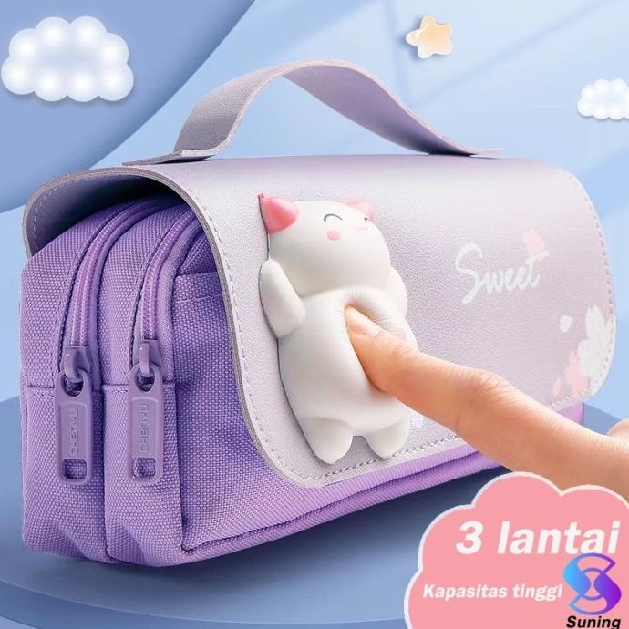 

Kotak pensil dekompresi perempuan lucu lembut lucu anak-anak siswa sek