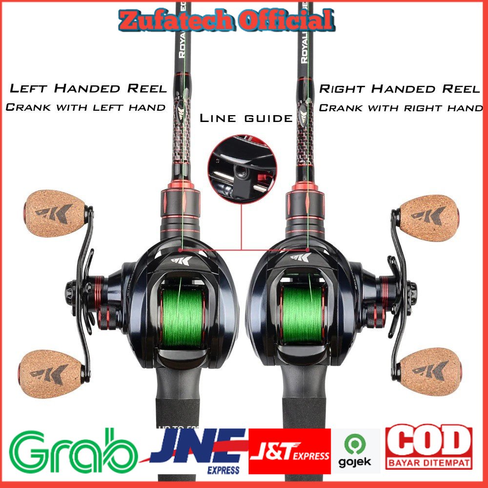 REELSKING GLE201 Reel Pancing Baitcasting 11+1 Ball Bearing 6.3:1 Left Hand - Black