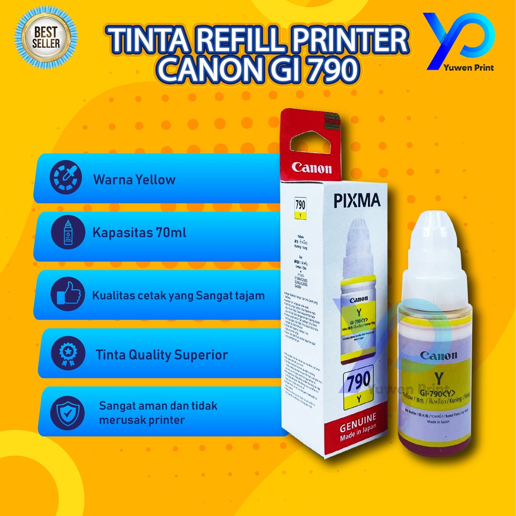 1 SET 4 PCS Tinta Canon Gi 790 For Printer G1000 G1010 G2000 G2010 G3000 G3010 G4000