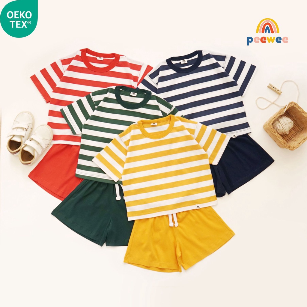 PEEWEE Oversized Striped Kids Set Setelan Anak