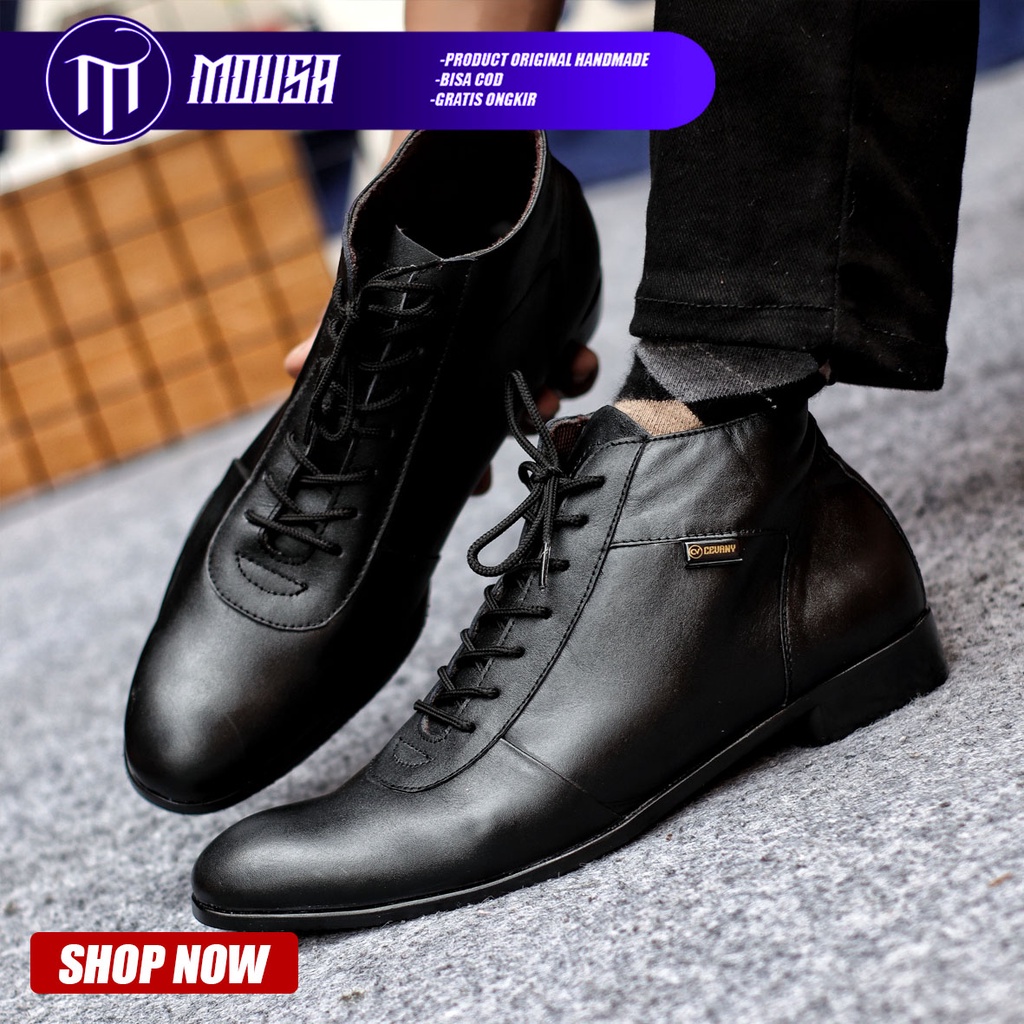 Sepatu Formal Pantofel Kulit Asli Pria Kerja Kantor Kondangan Mousa Max