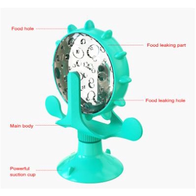 Mainan Interaktif Bentuk Roda Putar Pet Feeder Mainan Kucing dan Anjing Bisa Diisi Snack Mainan Tempat Makan Hewan