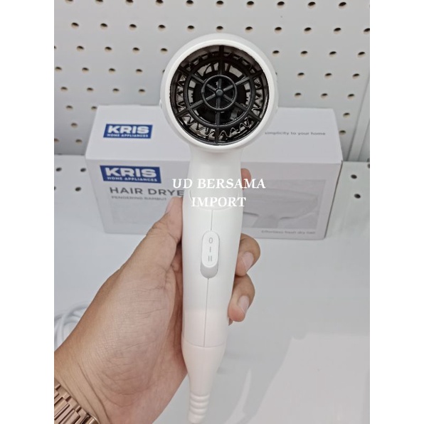 KRIS Travel Hair Dryer/Pengering Rambut/Hair Dryer Lipat - Putih
