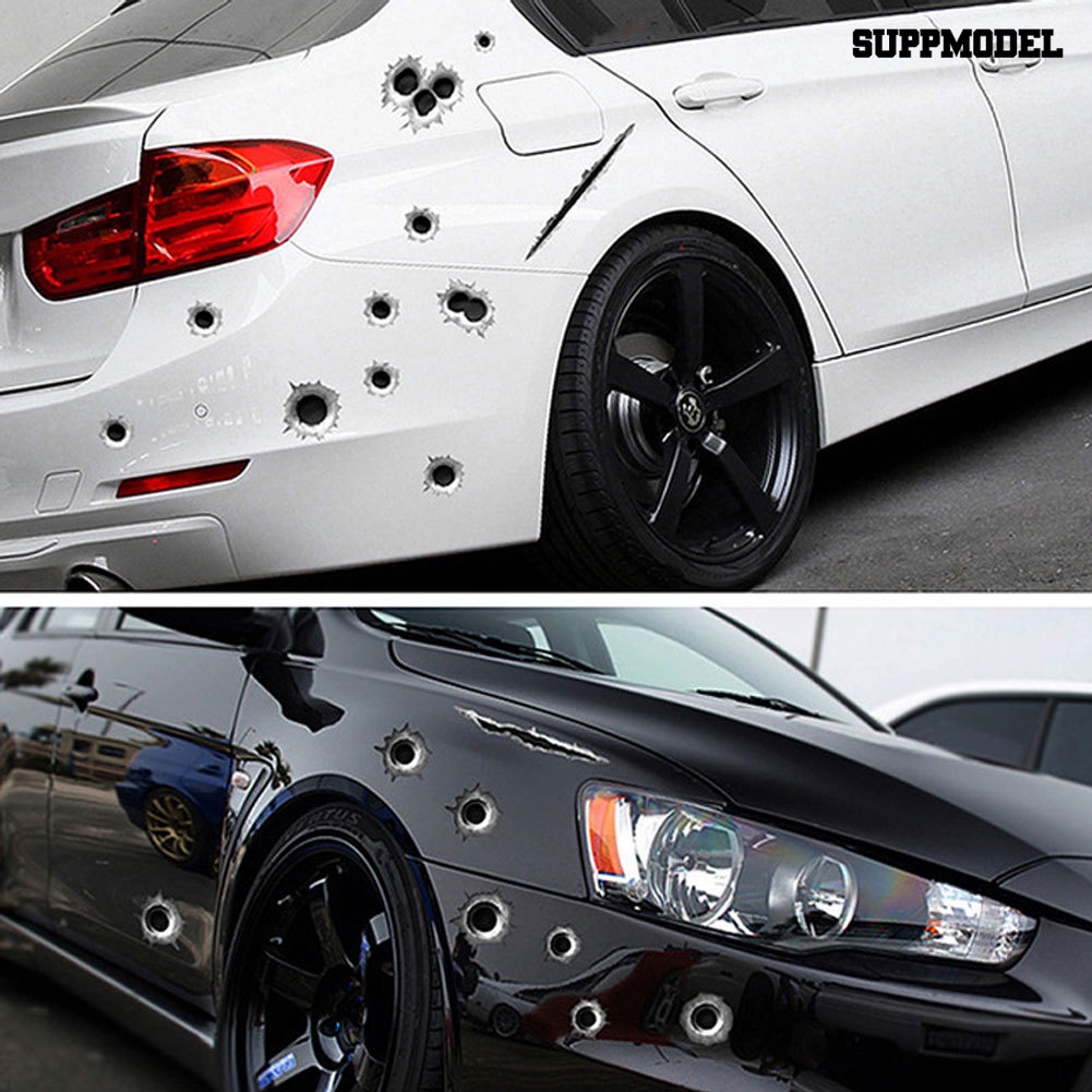 [Dekorasi] Peluru Lubang Cetak Mobil Styling Stiker Body Jendela Reflektif Dekorasi Decal