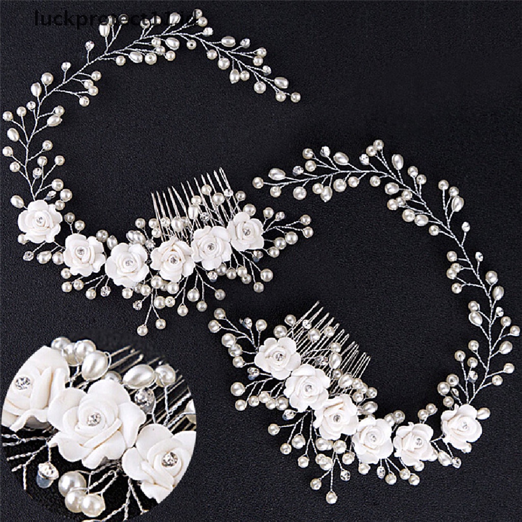 /Fashion Hot// Fashion// Perhiasan Rambut Pernikahan Untuk Bridal Pearl Hair Comb Hand Made Aksesoris Rambut New.
