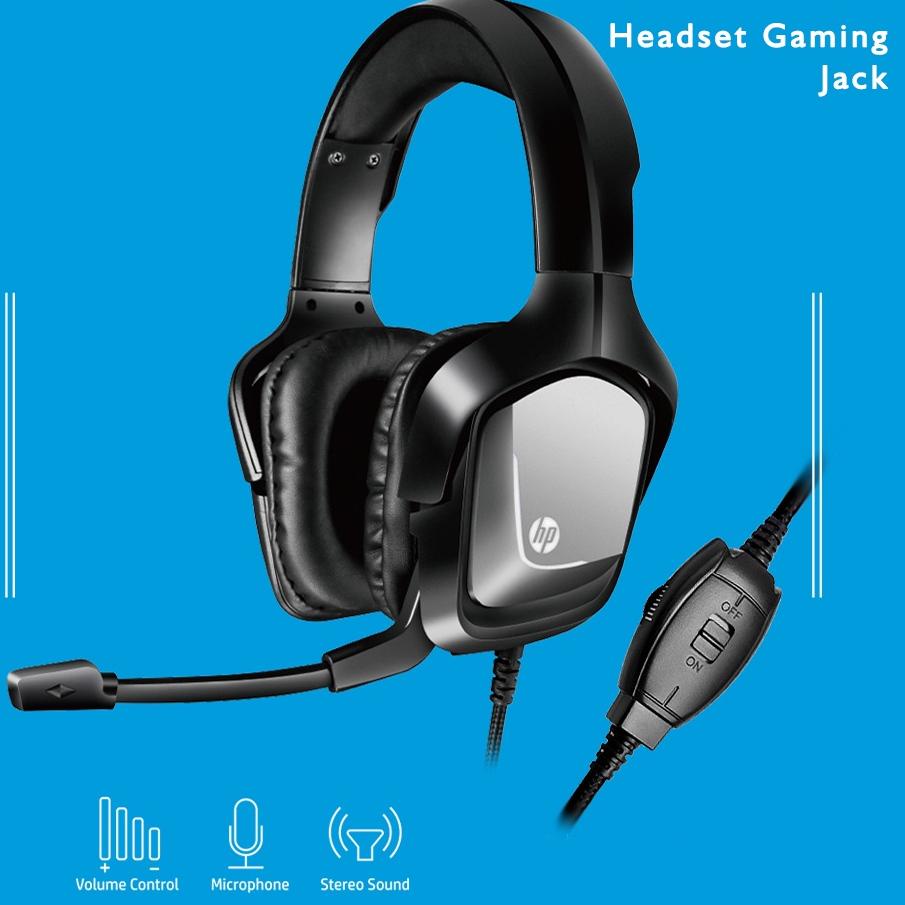 Stok Terbatas Headset Gaming HP H220S - Speaker Diameter 40mm / Koneksi Jack 3.5mm untuk Mic & Audio
