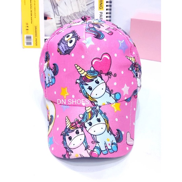 Topi Anak Topi Baseball Anak Topi Pet Anak Perempuan Topi Anak Lucu Murah Karakter Mickey, Unicorn, Bts, Kudaponi