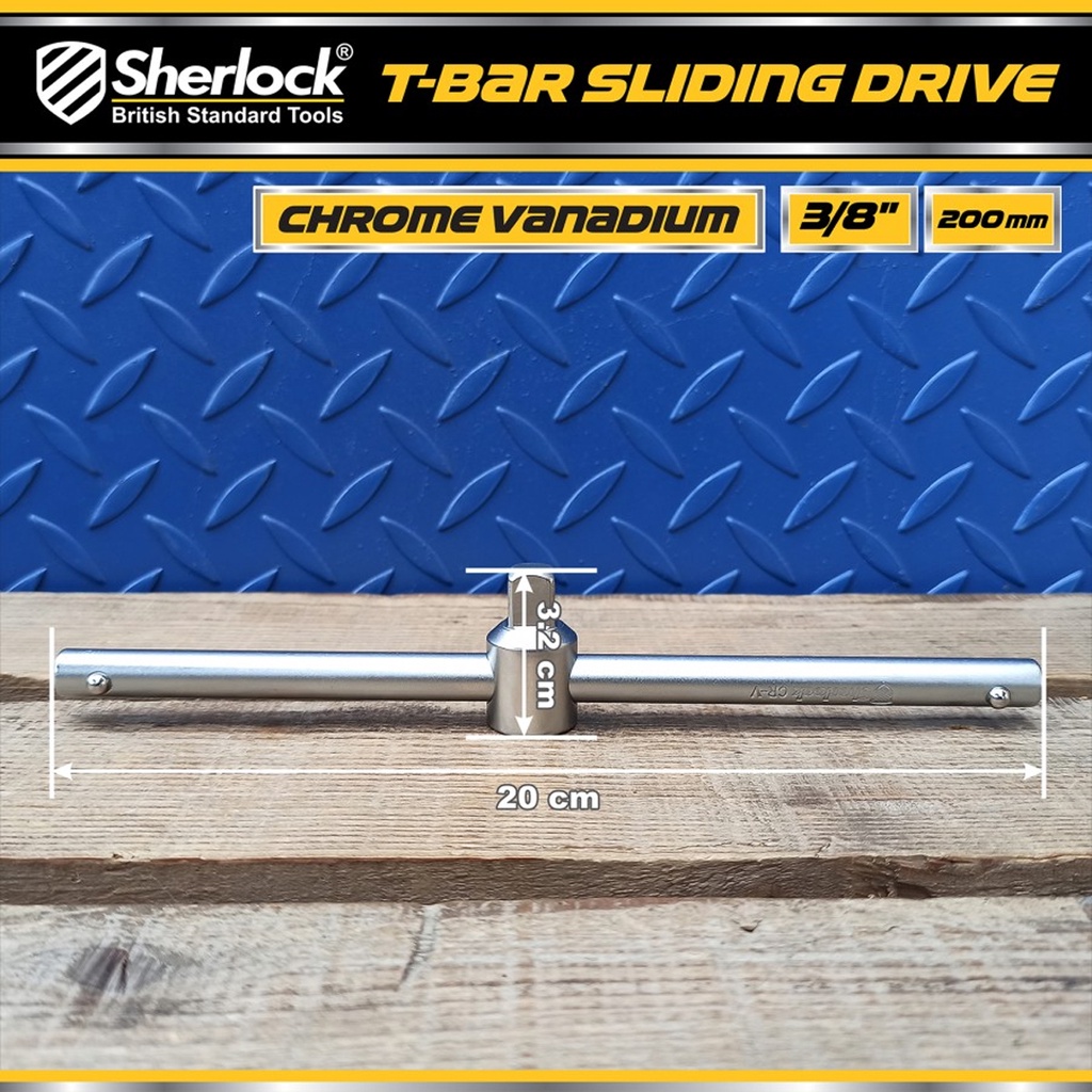 Sherlock Sliding T Bar 3/8 &quot; Drive x 8 inch